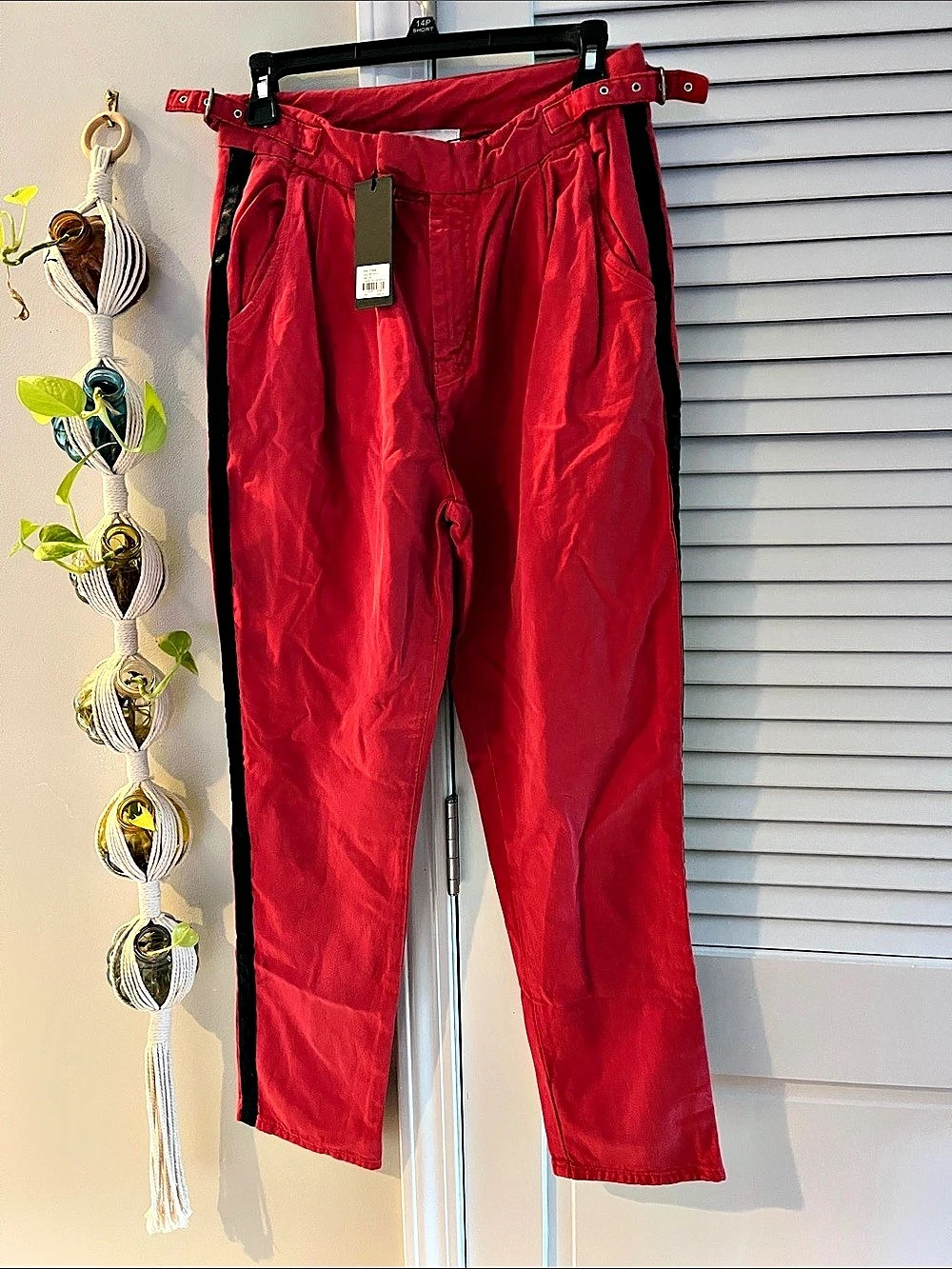 One Teaspoon Tuxedo Taylor Pants Red Waist 26 NWT